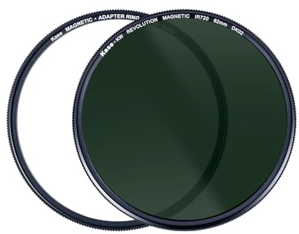 Kase Revolution Infrared IR720 Magnetic Shockproof Tempered Optical Glass Filter Incl Adapter 720hb 720nm No Camera Conversion Required (82mm)