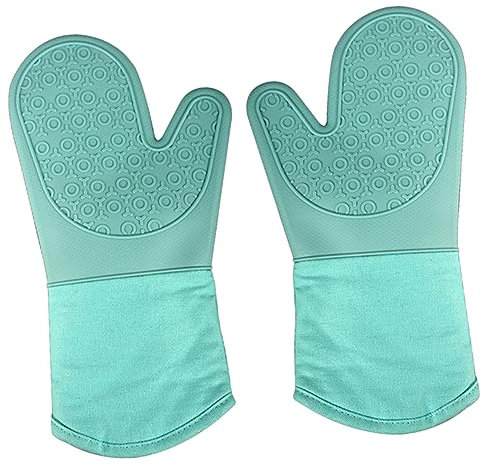 Ciieeo Slip-resistant Baking Mittens Heatproof Kitchen Gloves Oven Mittens for Cooking Baking