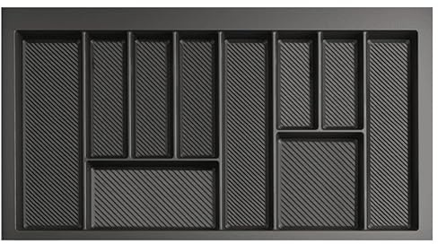 MAX - new, sturdy cutlery tray - allows the cutting of edges - size: 400mm-900mm, graphite (790mm-850mm x 490mm (900mm cabinet))