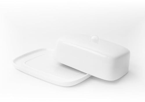 Holst Porzellan BUD 003 Beurrier en porcelaine 1/1 « Gutshof » 250 g Blanc 17,5 x 12,5 x 7 cm