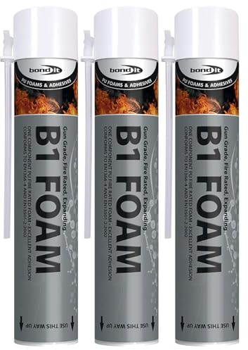Bond It B1 Fire Resistant PU Foam Handheld Can – 3X Pink, 750ml | B1 Rated Expanding Polyurethane Foam | Fireproof Insulation & Sealing | Gun & Aerosol Compatible | High Thermal & Acoustic Insulation
