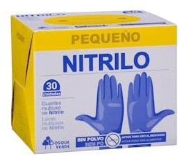Genérico Guantes de nitrilo Bosque Verde talla pequeña desechables Caja 30 ud. Pack 2