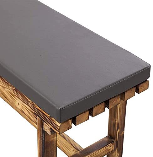 Wasserdichtes PU-Leder-Bankkissen, 5 cm dick, stilvolles Outdoor-Sitzkissen für 23-Sitzer-Schaukel und Bank, Komfort und Haltbarkeit, für Terrasse und Garten, Grau