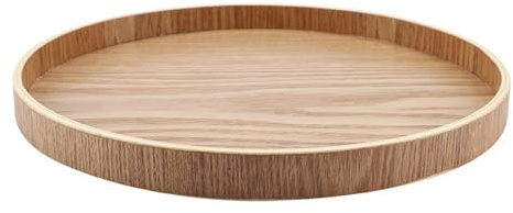 Watris Veiyi 27cm Holztablett Rund, Serviertablett Rund, Tablett Holz | Speiseteller Holz, für Süßigkeiten, Heimdekoration