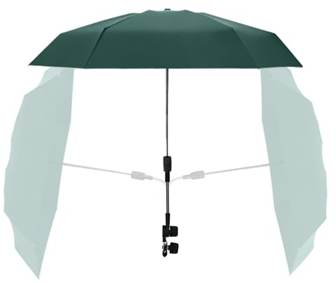 Vibhgtf Parasol pour poussette de bébé - Parasol réglable à 360° | Parasol pour poussette avec protection solaire UPF 50+, avec clip pour poussette, poussette de bébé et chaise de plage, Vert foncé