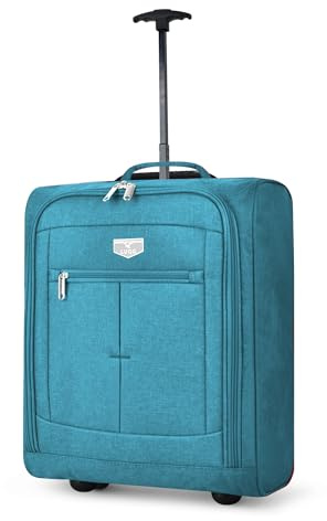 LUGG Lightweight Cabin Luggage, 600D Polyester, Solid Wheels, 56x45x25cm | Durable, spacious compartment, lightweight & easy carry, ergonomic pull-up handle, Airway Locker, sleek design