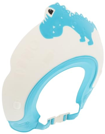 GALPADA Verstellbare Duschhaube Wasserfester Babyschutz für Haare Waschen Komfortable Badekappe für Kleinkinder und Neugeborene Praktische Haarwaschhilfe mit Augenschutz Blau Dinosaurier