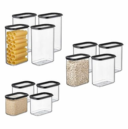 Mepal Modula Vorratsdosen Set XXL 12-teilig | 4x 1000 ml, 4x 1500 ml, 4x 2000 ml | luftdicht & stapelbar | Aufbewahrungsboxen für Lebensmittel | spülmaschinengeeignet | Nordic Black