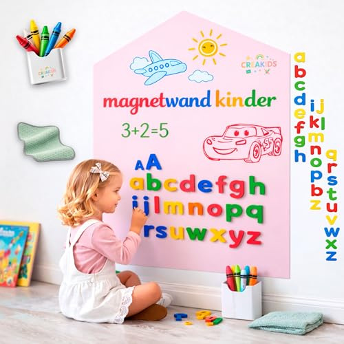 Magnettafel Kinderzimmer Rosa – Selbstklebende Magnetwand für Kinder – Magnettapete Mädchenzimmer – Magnetische Folie Kinder – Magnettafel Spiel & Lernen