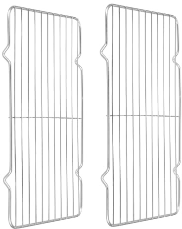 sourcing map 2 estantes rectangulares de acero inoxidable de 12.2 x 7.9 pulgadas, rejilla de alambre grueso para galletas, parrilla de alambre cruzado para cocinar, asar, asar, secar, horno, plateado