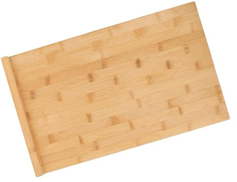 BESPORTBLE Planche à Découper avec Rebord 50X30 CM Planche à Pâtes Évier en Bois Compatible Lave-Vaisselle Surface Spacieuse Cuisine Polyvalente et Préparation Aliments