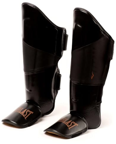Everlast Titan Pro, protezione Tibias Nero, protezione per arti marziali e sport da combattimento, attrezzatura per l'allenamento professionale (extra l)