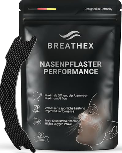 Nasenpflaster gegen Schnarchen, Schwarz, 30 Stück | Nasenstrips, Bessere Nasenatmung bei Schlaf & Sport, Extra Stark, Hautfreundlich