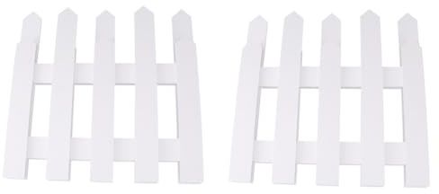 Kisangel Recinzione in Legno Massello Bianco 1,2 M Set da 2 Pezzi, Ringhiera Decorativa per Prato, Giardino e Albero di Natale, Ornamento da Esposizione per Patio e Feste