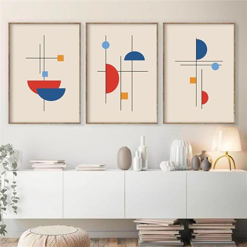 3 Immagini Set-Linee Geometriche Astratte Arte Murale Nordica Dipinti su Tela Poster e Stampe Immagine per Soggiorno Camera da Letto Ufficio Casa Decorazione Opera D'Arte-60*70cm (senza telaio)