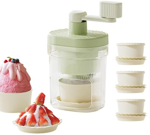 Macchina per Ghiaccio Tritato Tritaghiaccio a Manovella per Granite e | Apparecchio da Banco per Cucina Bar Festa Bambini Principianti Bevande Cocktail Dolci