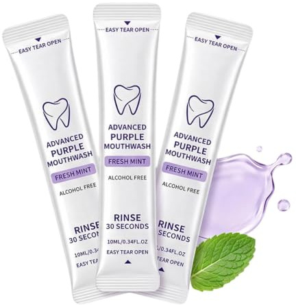Enjuague Bucal Monodosis Viaje 20 Sobres de Solución Equilibradora de Color | Enjuague Bucal En Sobres Individuales Para Viajes para Mujeres Hombres Adultos Adolescentes Bolsa de