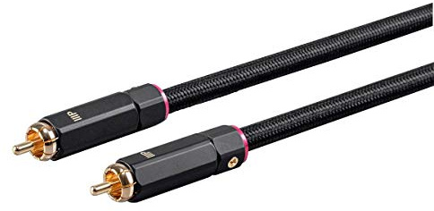 Monoprice Onix-serien digital koaxial ljud/video RCA subwoofer CL2-klassad kabel, RG-6/U 75-ohm 10,7 m svart