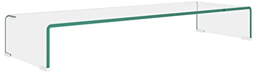 vidaXL Mobile/Rialzo Porta TV in Vetro Trasparente 90x30x13 cm