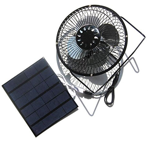 NUZAMAS 3.5W 6V Solar Panel Powered 6 Zoll Lüfter für Camping Caravan Yacht Gewächshaus Hund Haus Huhn Haus Ventilator
