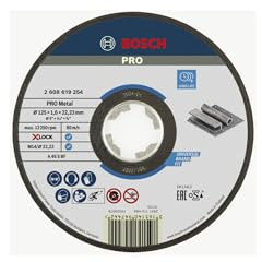 Bosch 1x Disco de corte abrasivo PRO Metal, X-Lock | para Acero, Ø 125 mm, Professional Accesorios Amoladora pequeña