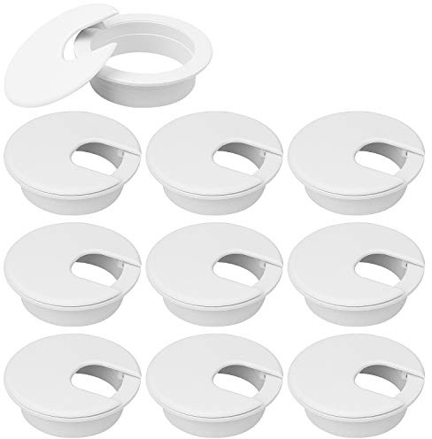 20Pack 2 Black Desk Grommet, HNBun Wire Cable Hole Cover Plug Cap Insert, PC Computer Desk Plastic Grommet Cord Wire Organizer Caps for Hide Office Cords and Cables