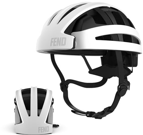FEND One Foldable Bike Helmet – Patented Smart-Fold 50% Compact Design, Award-Winning Safety CPSC/EN1078 Certified, for Adults, Commuters, E-Bikes, Scooters