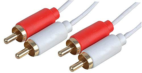 PRO SIGNAL PSG3145-3M Slim 2x Phono (RCA) Plug to 2x Phono Plug Lead, 3m White