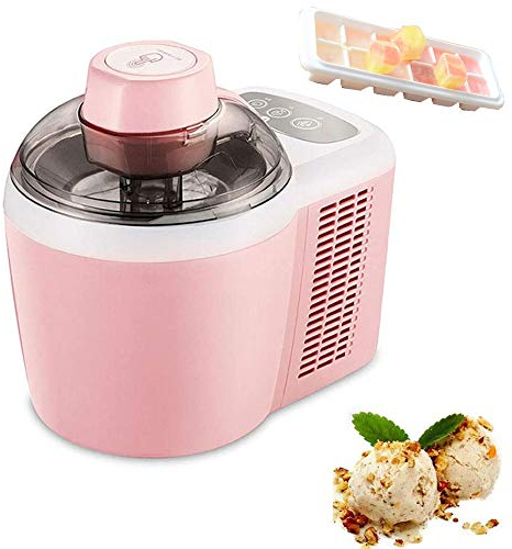 LTLCLZ Machine À Crème Glacée Maison Automatique, Machine À Yogourt Et Sorbet Surgelée Intelligente De 600 ML, Machine À Crème Glacée À Service Doux avec Recettes Et Bac À Glaçons en Silicone,Rose