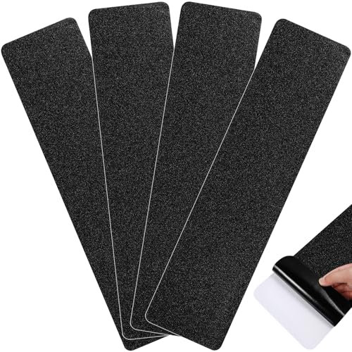 iplusmile 4pcs Anti Slip Tape: Anti-Slip High Traction Grip Tape, No Residual Glue, 15cm x 61cm for Stairs Tread Steps Ramps Indoor Outdoor Safety (‎Black)
