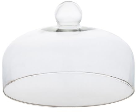 Holibanna Glass Cake Cover 11.81 Inch Round Clear Cloche Dome Food Display Lid Protective Cover for Dessert Table Kitchen Use