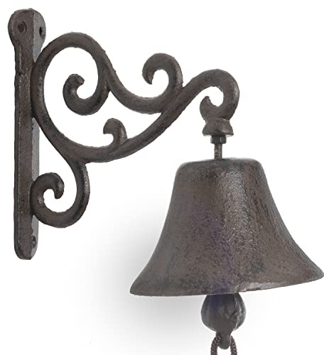 Moritz Türglocke Glocke Verzierung Geschnörkel Wandglocke Gartendeko Gusseisen Rustikal Antik Design Stil Retro Klingel