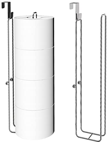 Conworld Toilet Paper Holder for 8 Roll Tissue, Over The Tank Toilet Paper Holder, Stainless Steel Rustproof Toilet Paper Storage Wall Mount, for Bathroom Storage and Organization, Silver, 2 Pack