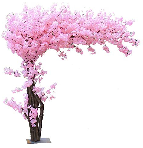 MIAOXIAO Großer Simulations künstlicher Kirschblütenbaum, einfach zu montieren, für Zuhause, Hochzeit, Hotel, Einkaufszentrum, Dekoration,Rosa,2m high* extends 1.6m