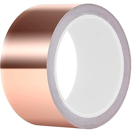 Kazaigou Kupferband Gegen Schnecken 50mm*20M, Schneckenzaun Schneckenschutz Hochbeet, Schneckenabwehr EMI Kapton Tape Abschirmband Kupferfolie Kupferband Selbstklebend Klebeband