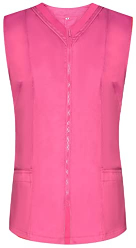 MISEMIYA - Abbigliamento Lavoro Signora Senza Maniche Bianco/Nero Uniforme Clinica Ospedale Pulizia Veterinario IGIENE OSPITALITÁ Ref-818