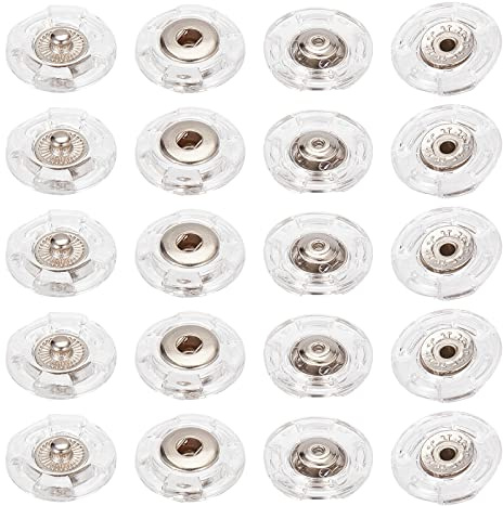 GORGECRAFT 1 Box 25 Sets Durchsichtige Druckknöpfe Zum Annähen Druckknöpfe Knöpfe Transparente Verschlüsse Kunststoff 18mm Verschluss Nähzubehör Für Basteln Hemden Kleidung Kleidungsstücke Handtaschen