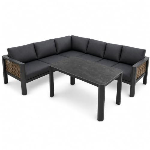 bomey Ecklounge Calgary, Lounge Möbel Outdoor mit Tisch, L-Form