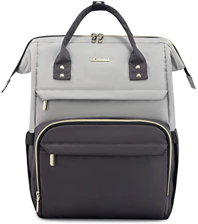 LOVEVOOK Rucksack Damen, Laptop Rucksack 17 Zoll, Schulrucksack Teenager | Reiserucksack Arbeitsrucksack Travel Backpack Cityrucksack für Business Uni Schule, Hellgrau Dunkelgrau