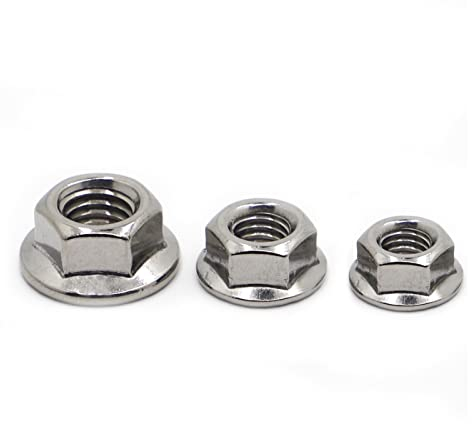 Verbindungsmutter, Sechskantmutter, Verbindungsmutter Sechskant-Spinlock-Flanschmuttern M3 M4 M5 M6 M8 M10 M12 A2-70 304 Edelstahl Automatische Sicherungsmutter Gewindewelle (Größe: M5 20 Stück) ( Col