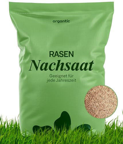 organtic de semis pour gazon - 5 kg - Fermeture rapide des lacunes de pelouse - 5 kg pour 250 m²