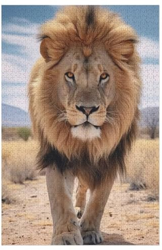 Holzpuzzle 1000 Teile, Löwe Puzzles Erwachsene Und Kinder, Am Besten Für Die Familienspielsammlung - Puzzle （78×53cm）