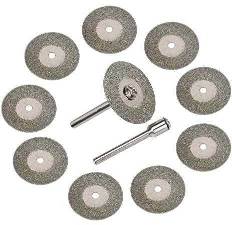 3mirrors Wolframelektroden-Schärfer, Diamant-Räder, Ersatz-Trennscheiben, Tig-Schweißscheiben, 25 mm, 0,5 mm, mit 2 CNC-Verbindungsstäben, 10 Stück