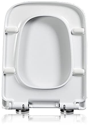 04B (04A) WC-Sitz mit Absenkautomatik, quadratisch, mit Schnellverschluss und Befestigung oben, Weiß
