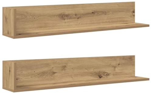 vidaXL Wandregale 2 STK. Artisan-Eiche 100x16,5x16,5 cm Holzwerkstoff