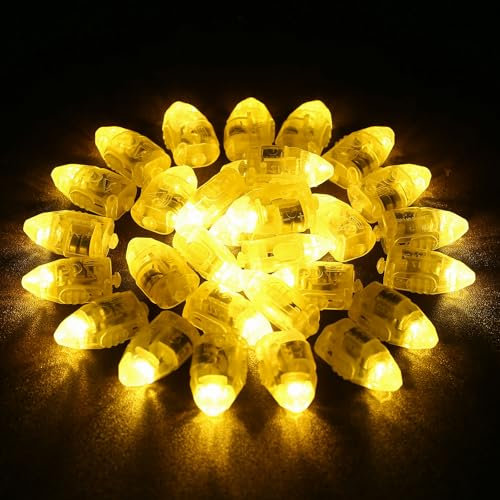 LIHAO LED Balloon Lights 30PCS Paper Lanterns Lights Mini Battery Powered LED Light Bulbs with Switch Waterproof for Paper Lantern, Balloon, Wedding, Christmas, Birthday, Halloween Party(Warm White)