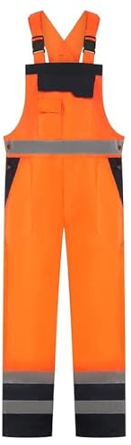 STAR FASHION Mens Hi Vis Bib and Brace Overall Waterproof Workwear Reflective Overalls Hi Viz High Visibility Dungaree for Men S-3XL