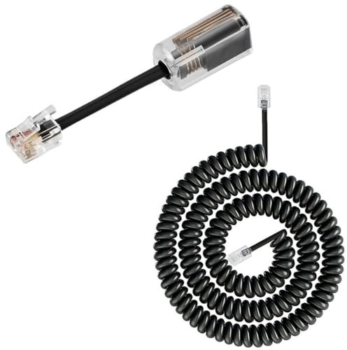 QIIIMSLSS 1 Set RJ9-Telefonhörer-Kabelentwirrer, 360 Grad drehbar, schwenkbar, einfach zu bedienen, Festnetz-Mobilteil-Kabel