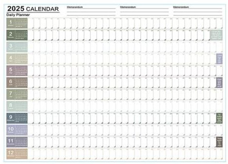 Wandkalender-Planer – Tagesplaner 2025 | Plakatkalender, Wandkalender, Jahreskalender, Plakatkalender, Tagesplaner