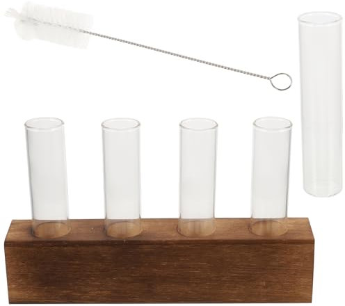 Hydrokultur-pflanzgefäß Aus Glas Und Holz Pflanzenterrarium Für Tischdeko Kreative Hydrokultur-vase Mit Naturfarben